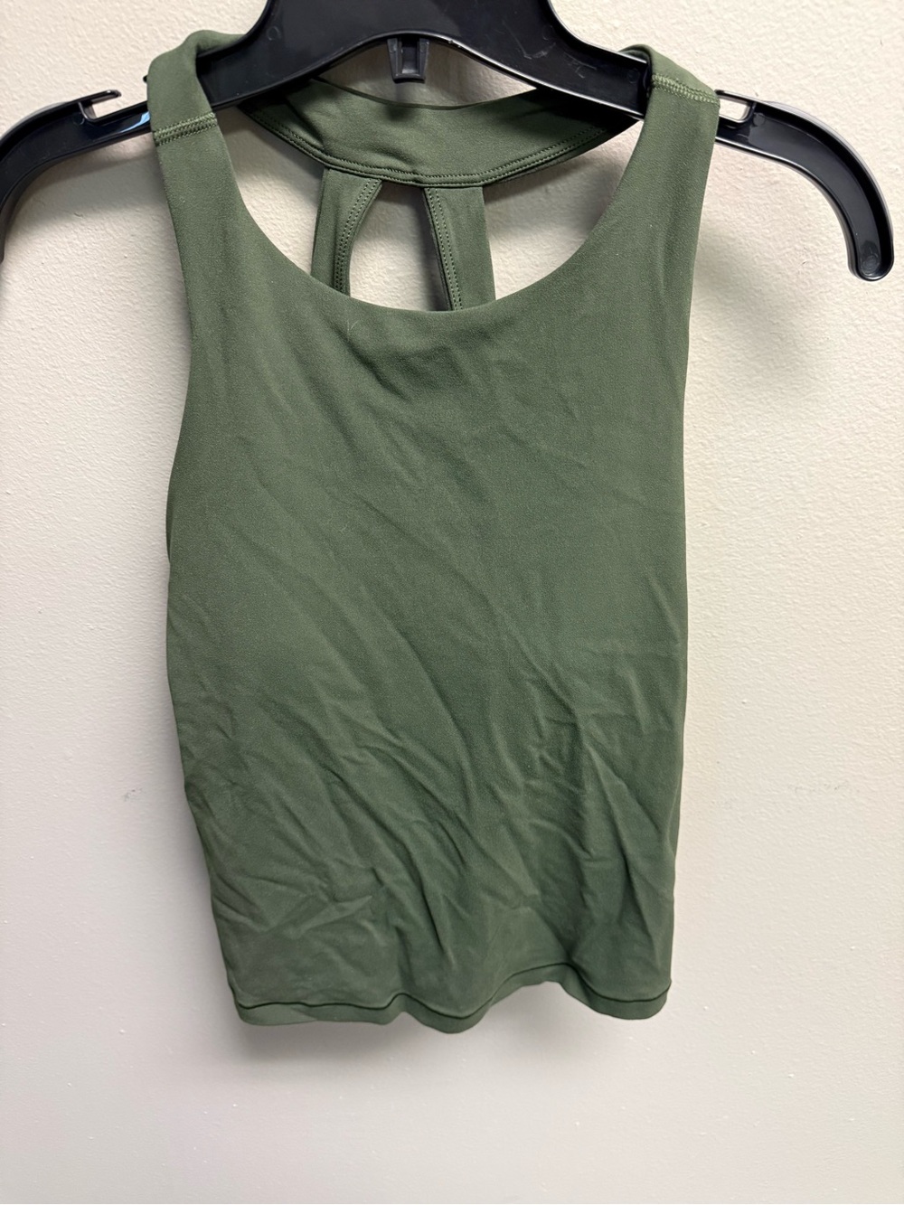 Athleta Olive Green Racerback Tank with Keyhole Detail
